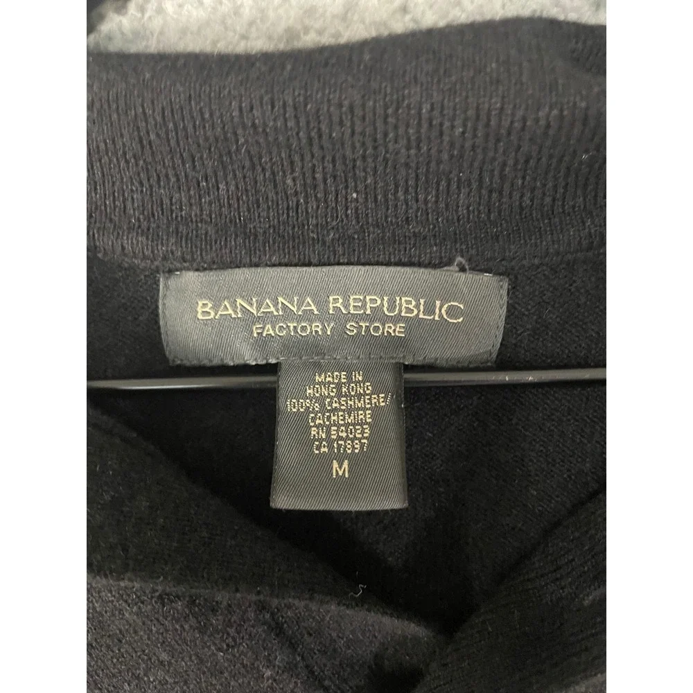 Banana Republic Mens Black Cashmere Sweater XL Knit Pullover Luxury‎